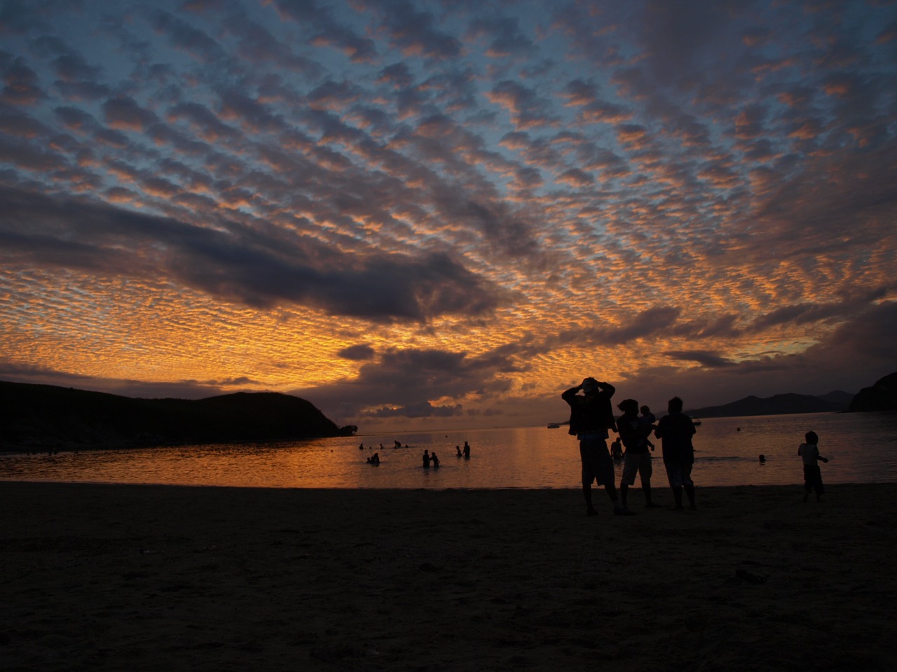 sunset beach clouds free photo