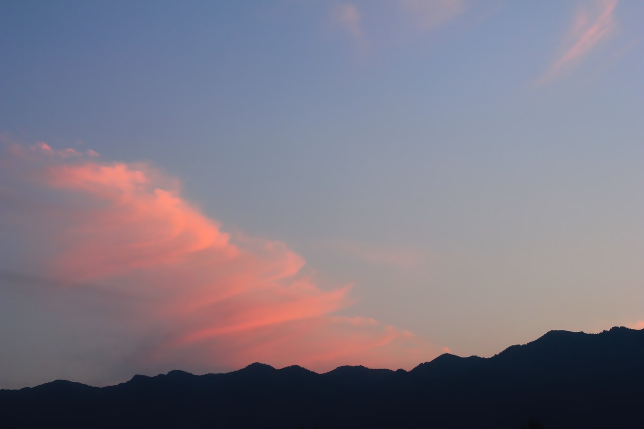 sunset  silhouette  mountains free photo