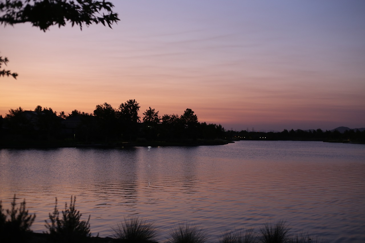 sunset  lake  water free photo