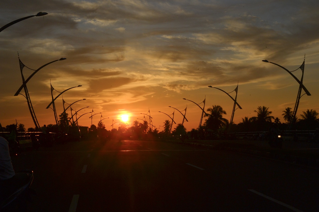 sunset clouds sky free photo