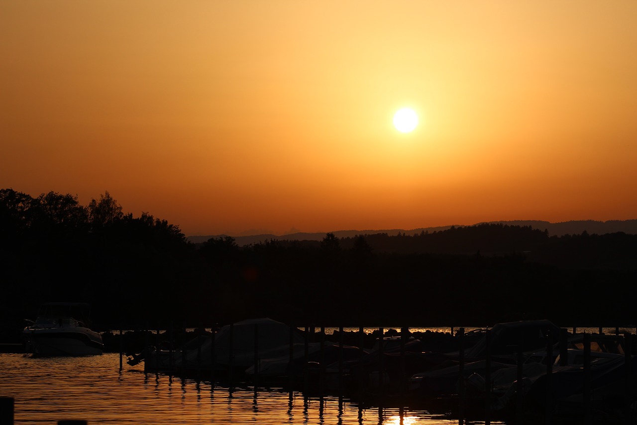 sunset  lake  nature free photo