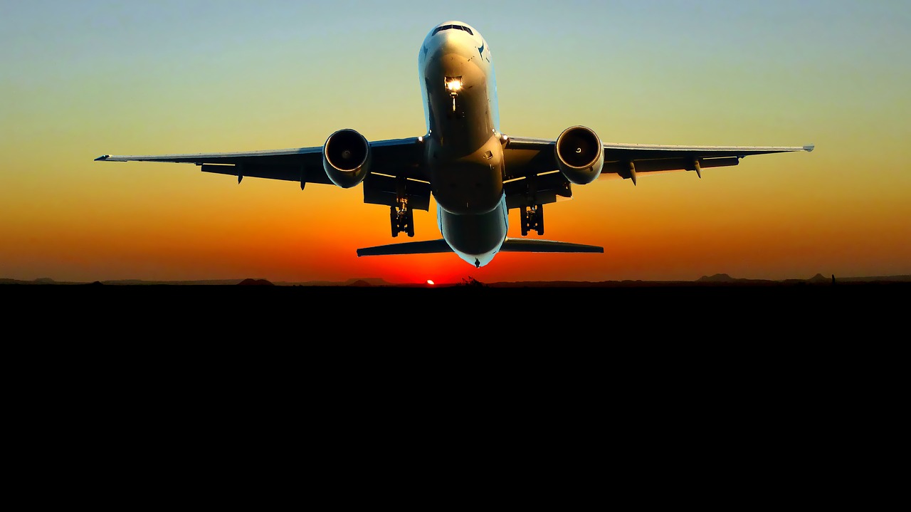 sunset  aircraft  travel free photo