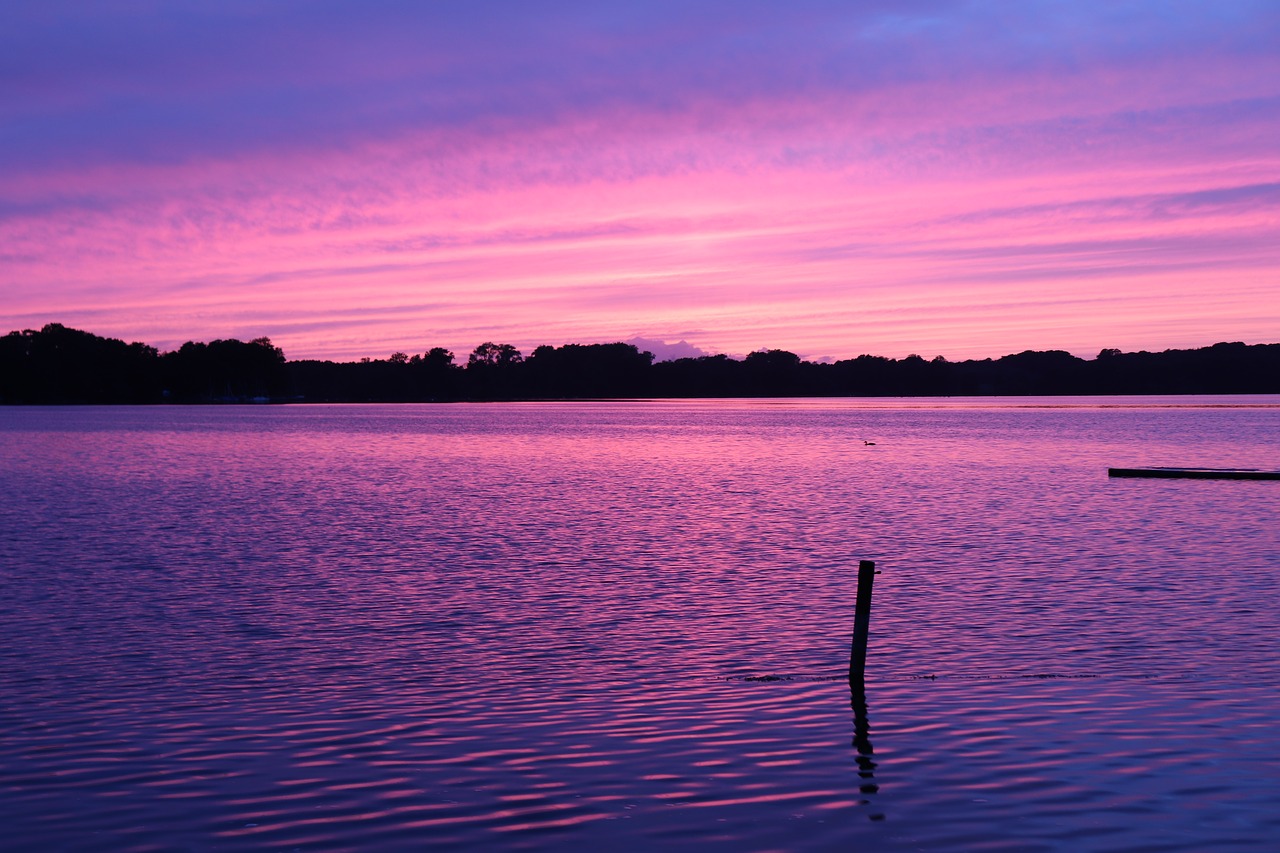 sunset  lake  nature free photo