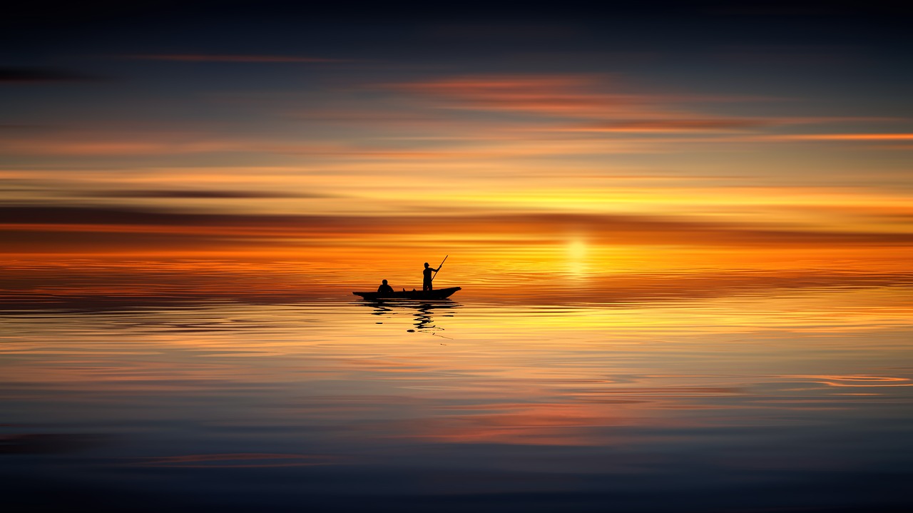 sunset  ocean  boat free photo