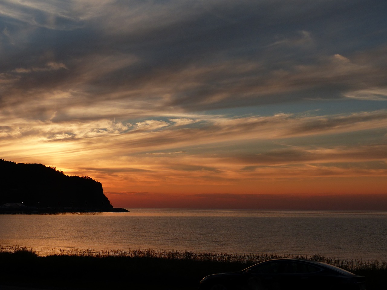 sunset  gaspesie  sea free photo