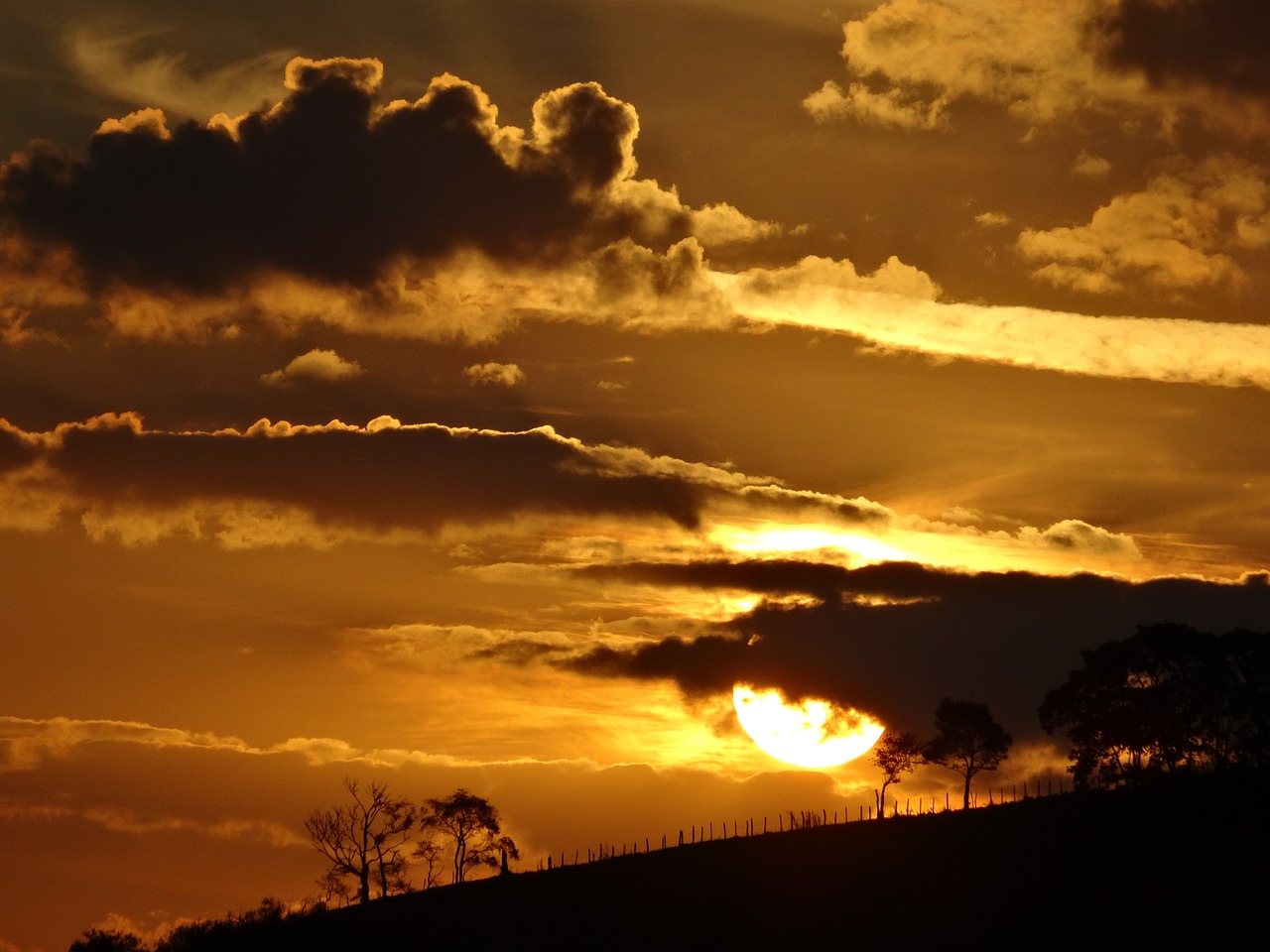 sunset horizon cloud free photo