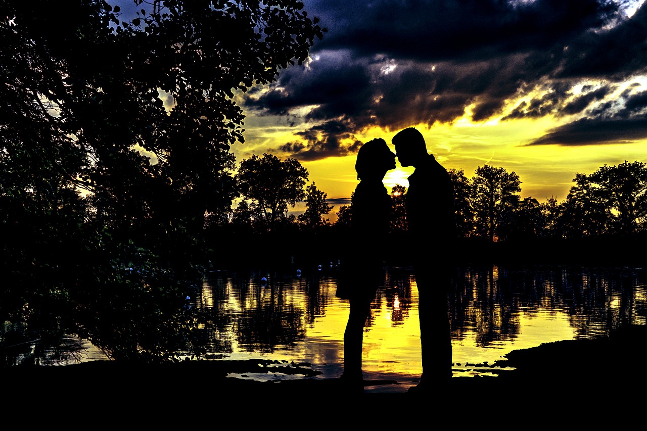 sunset  sunrise  couple free photo