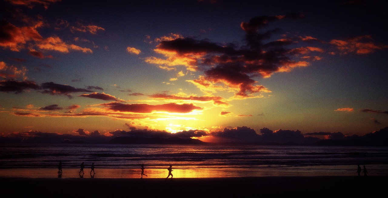 sunset  beach  clouds free photo