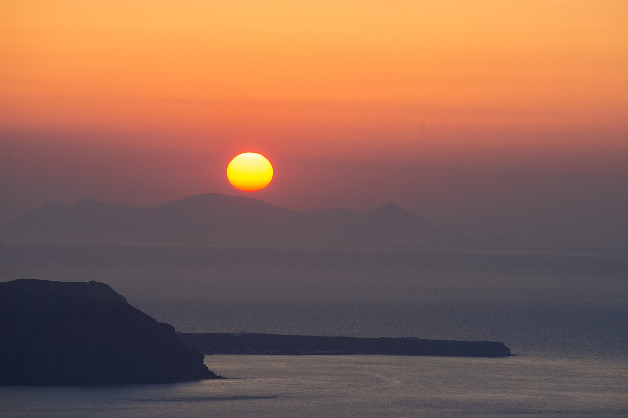 sunset  greek islands  costa free photo