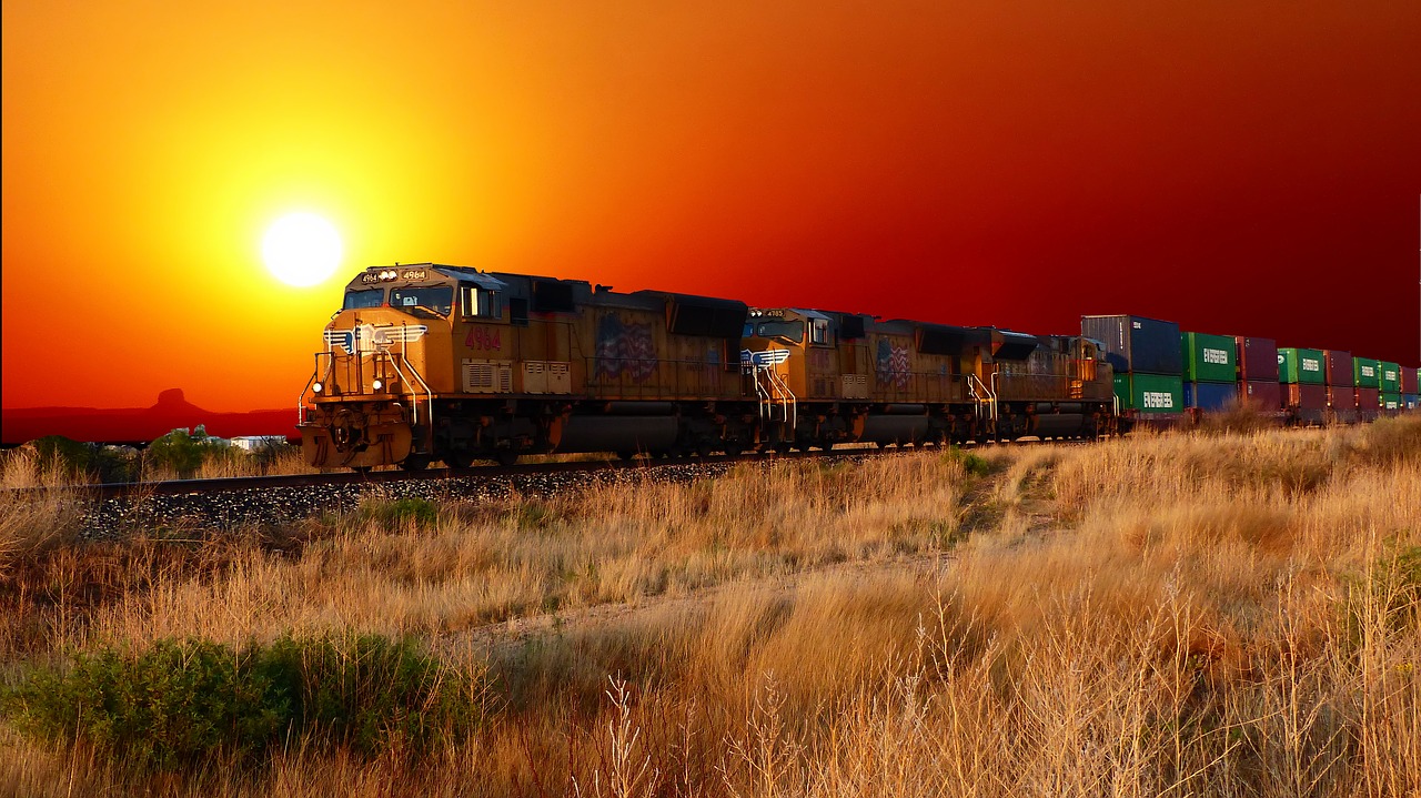 sunset  train  transport free photo