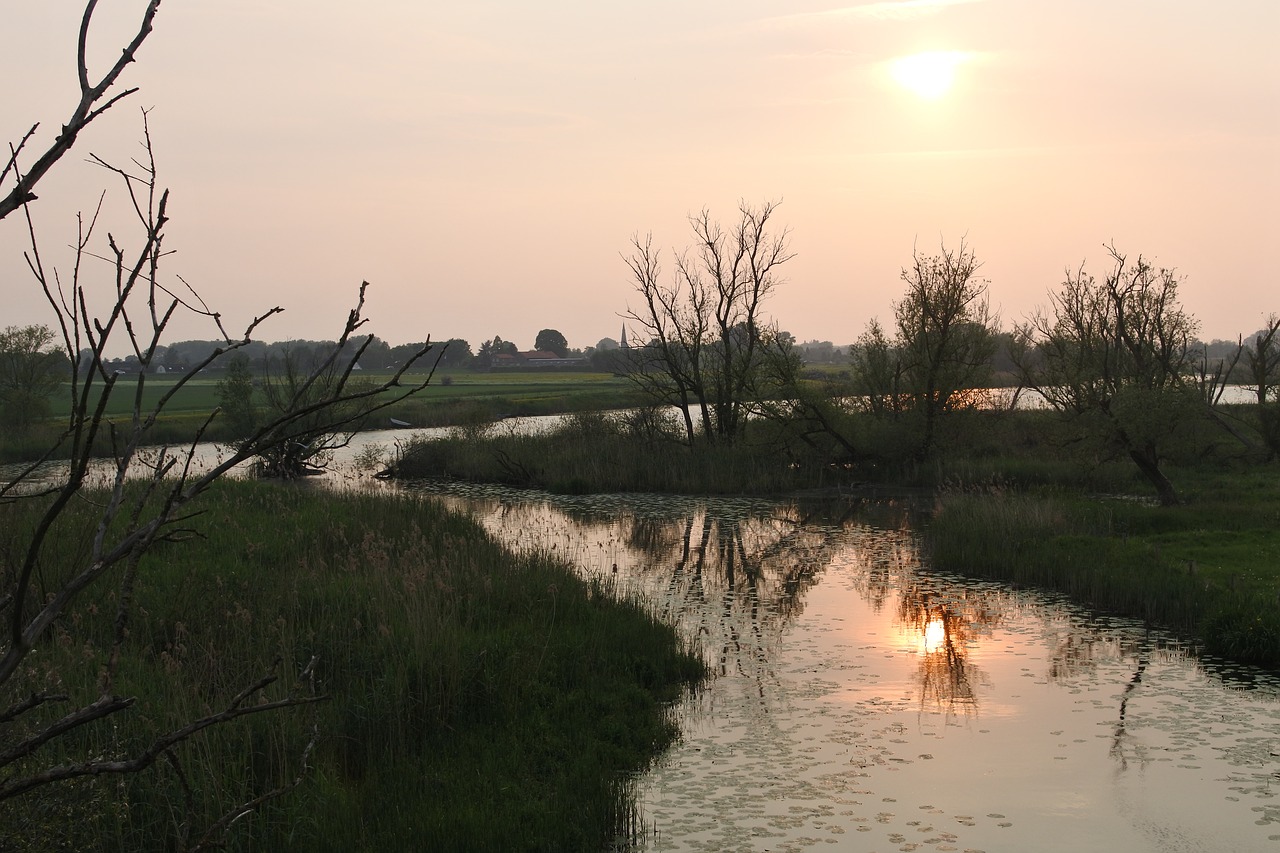 sunset  river  dutch free photo