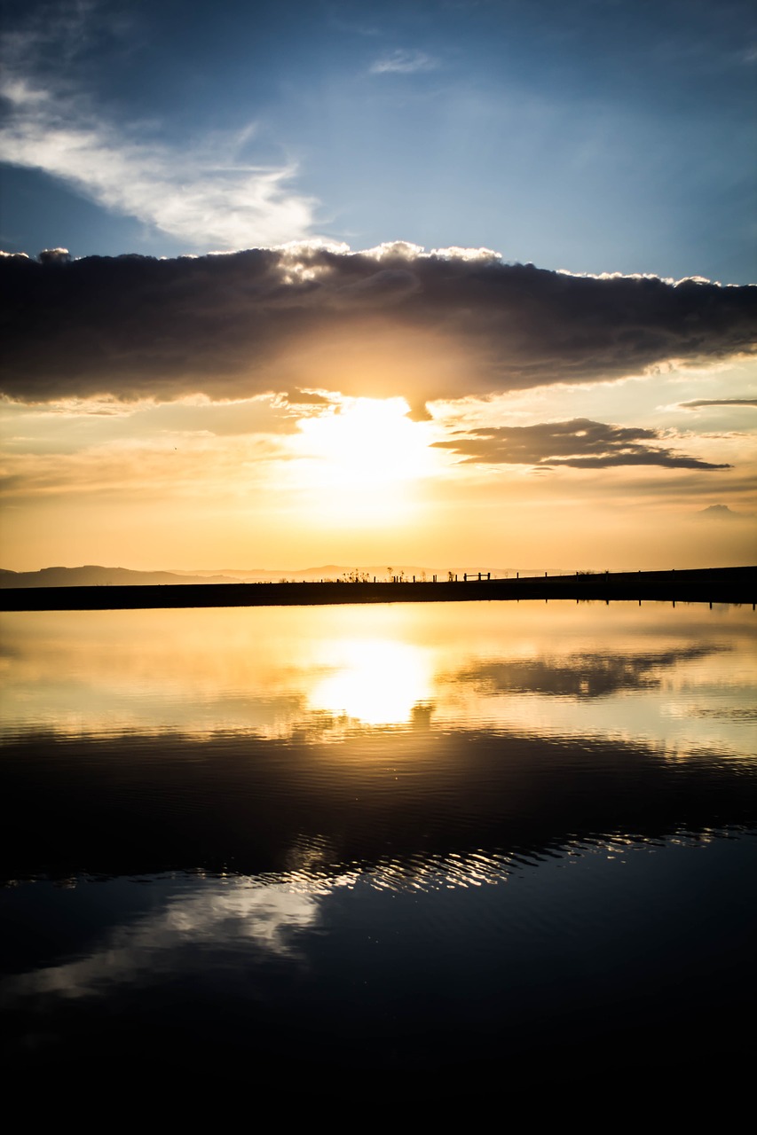 sunset  lake  pond free photo