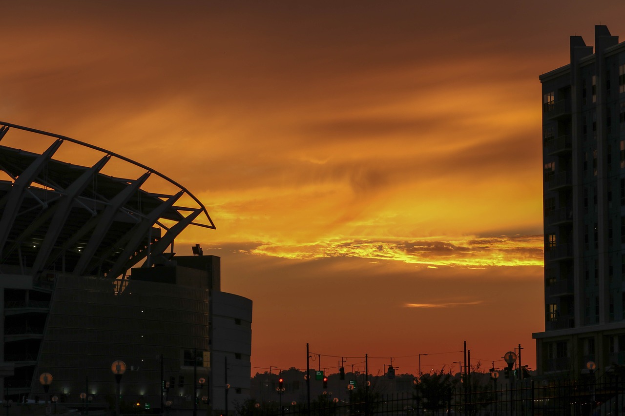 sunset  building  dusk free photo