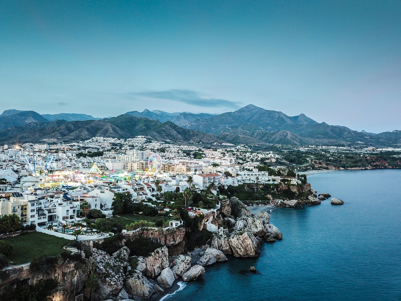 sunset  nerja  fair free photo