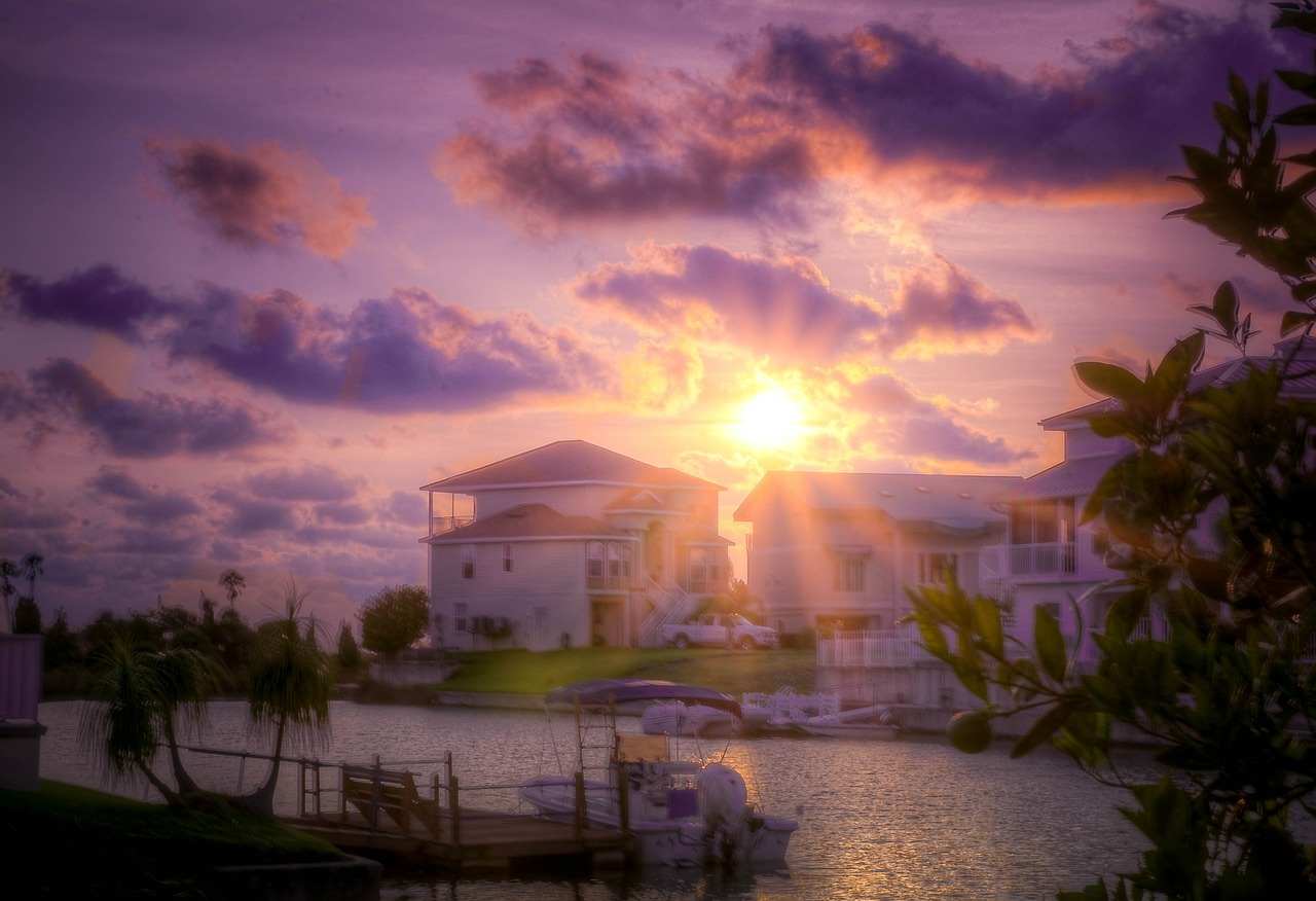 sunset florida beach free photo