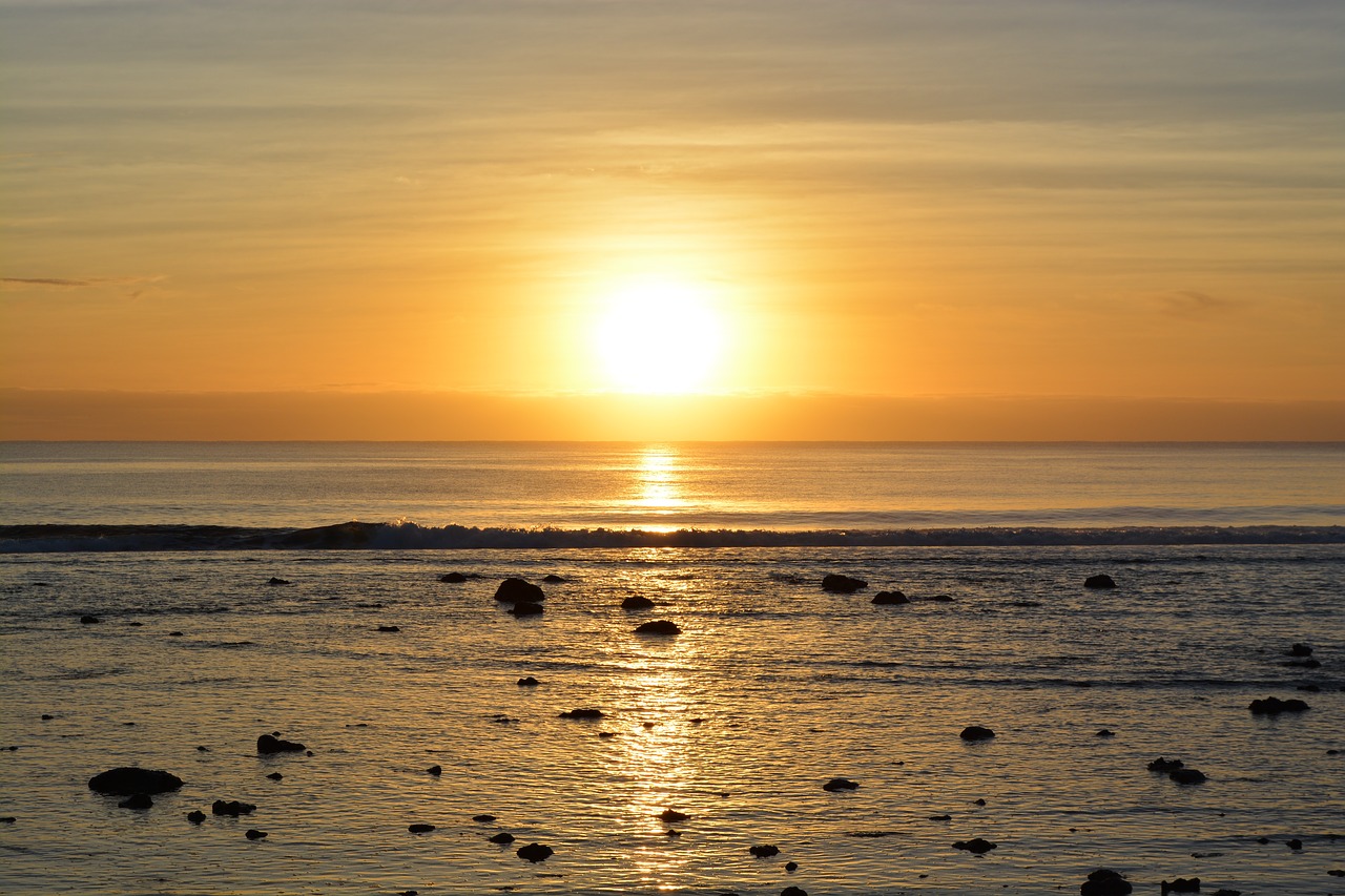 sunset  rarotonga  ocean free photo