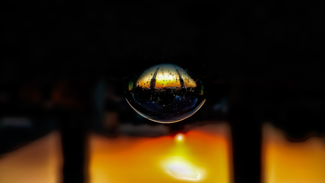 sunset  glass ball  sun free photo