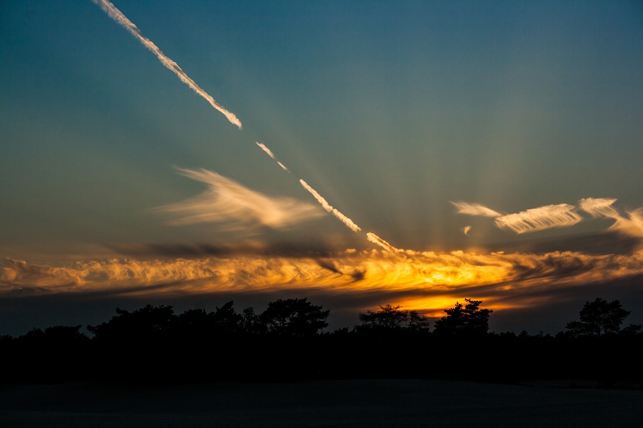 sunset clouds sun free photo