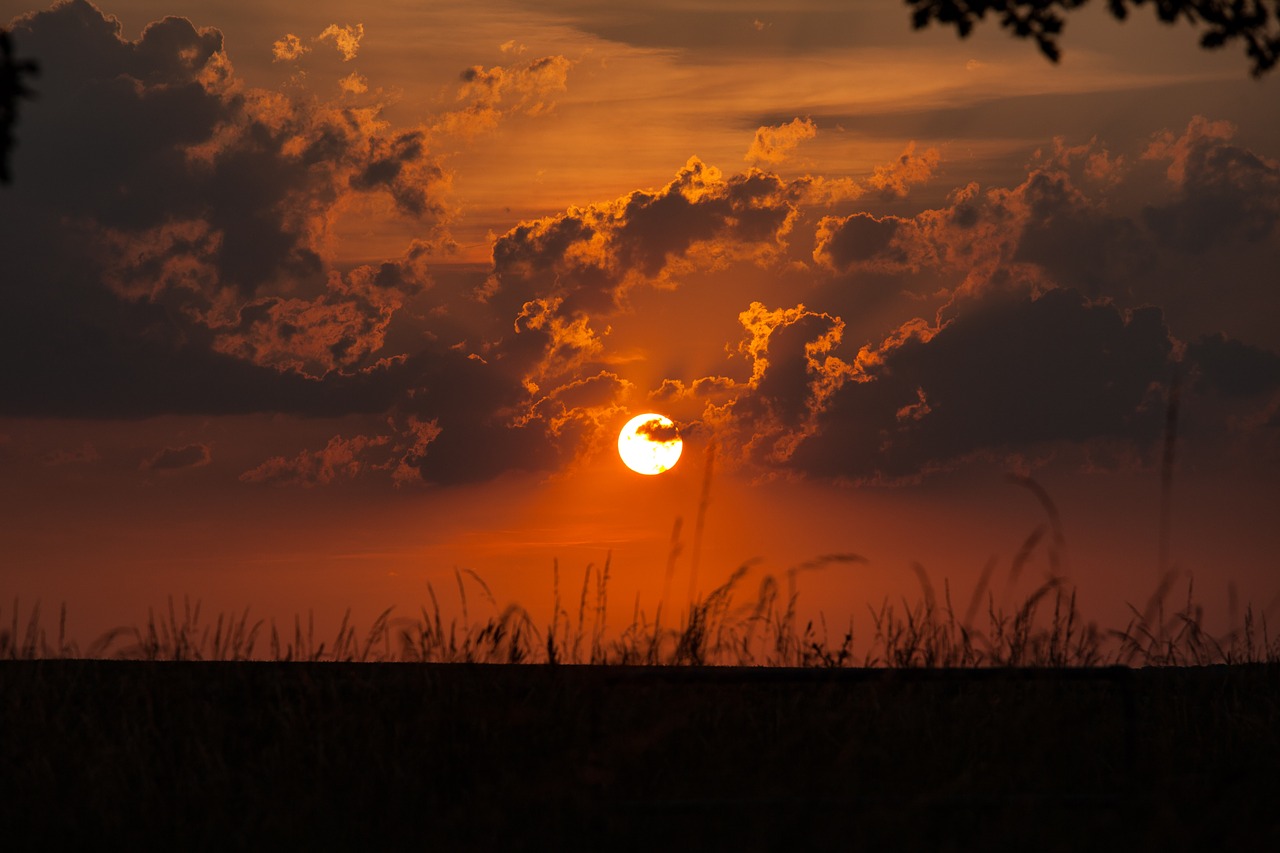 sunset  red sun  sun free photo