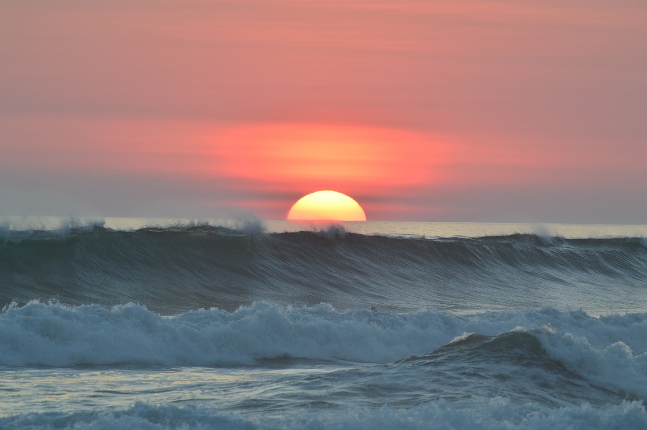 sunset ocean water free photo