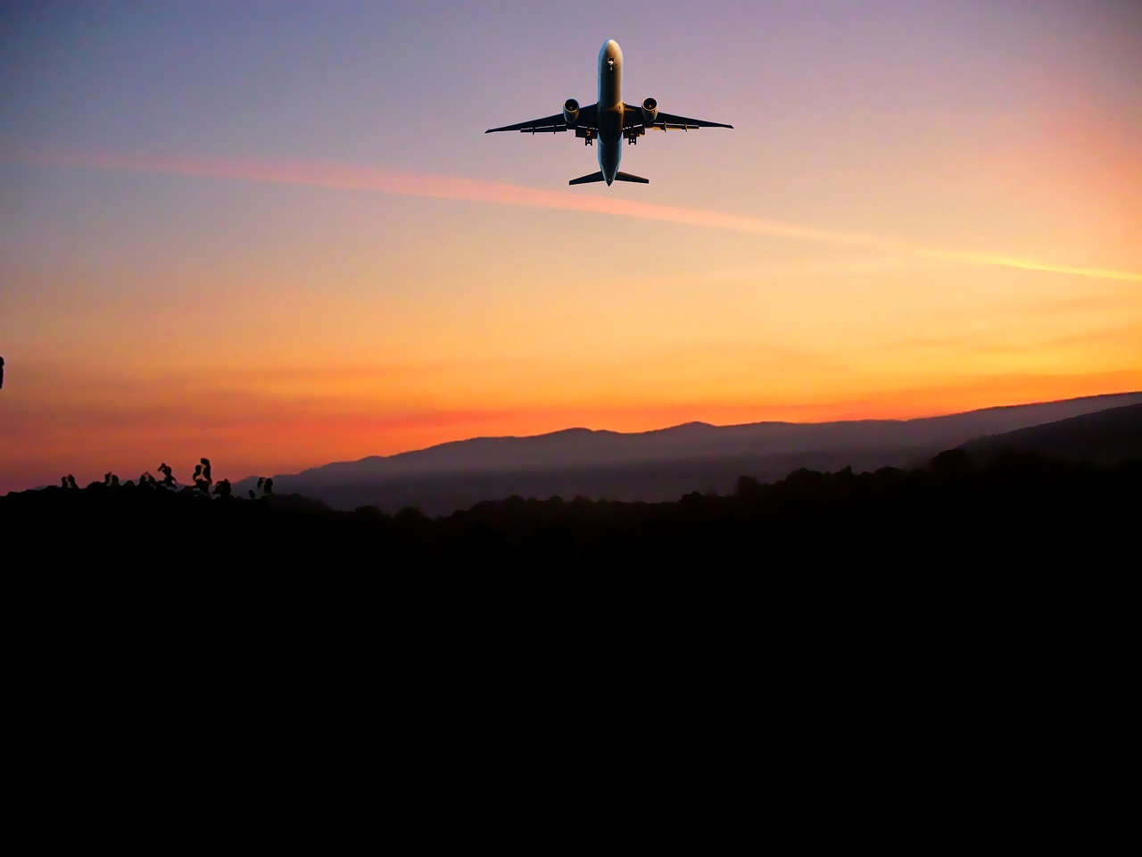 sunset  nature  aircraft free photo