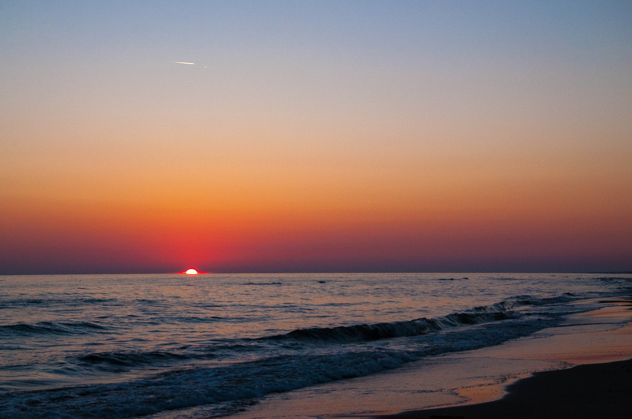 sunset sea beach free photo