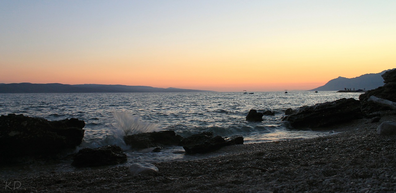 sunset sea croatia free photo