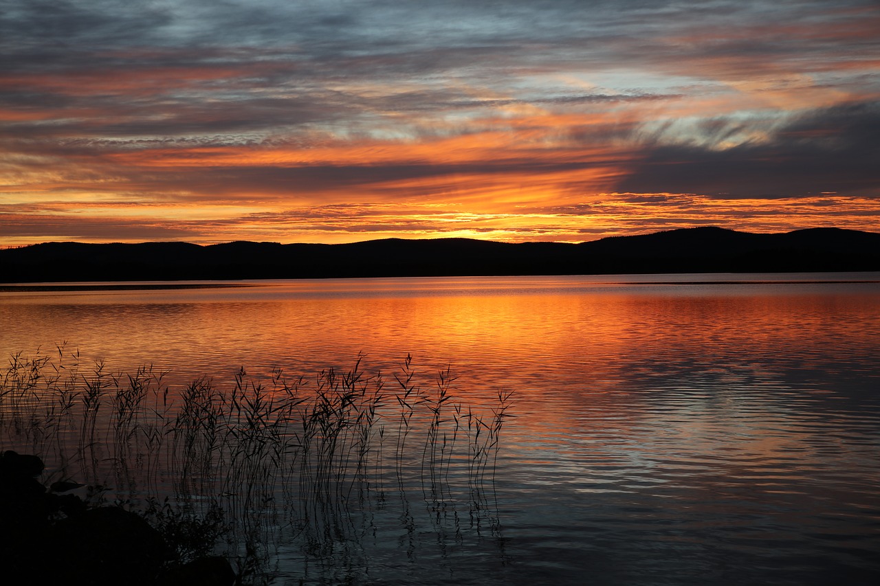sunset  lapland  njallejaur free photo