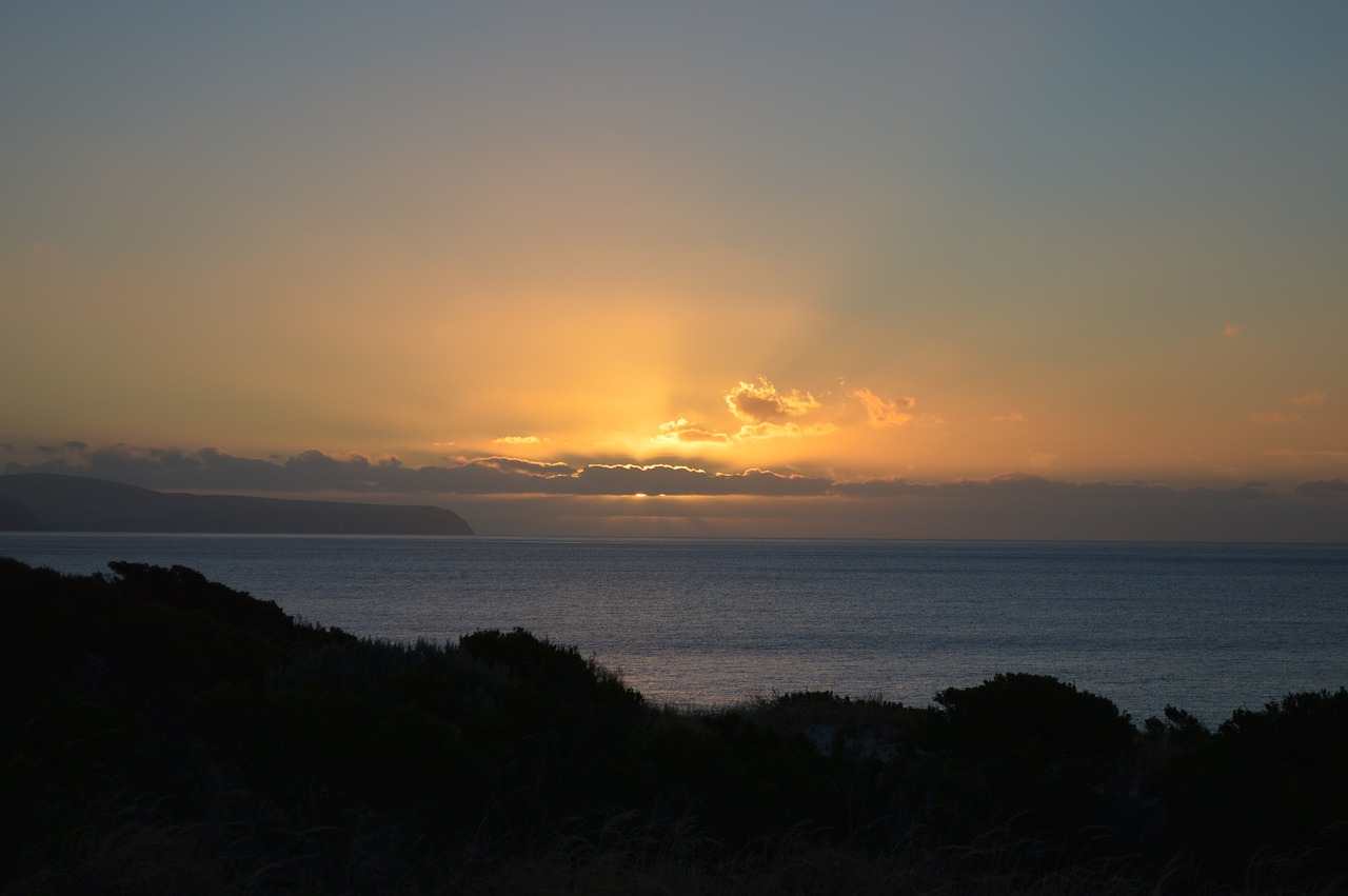 sunset clouds beach free photo