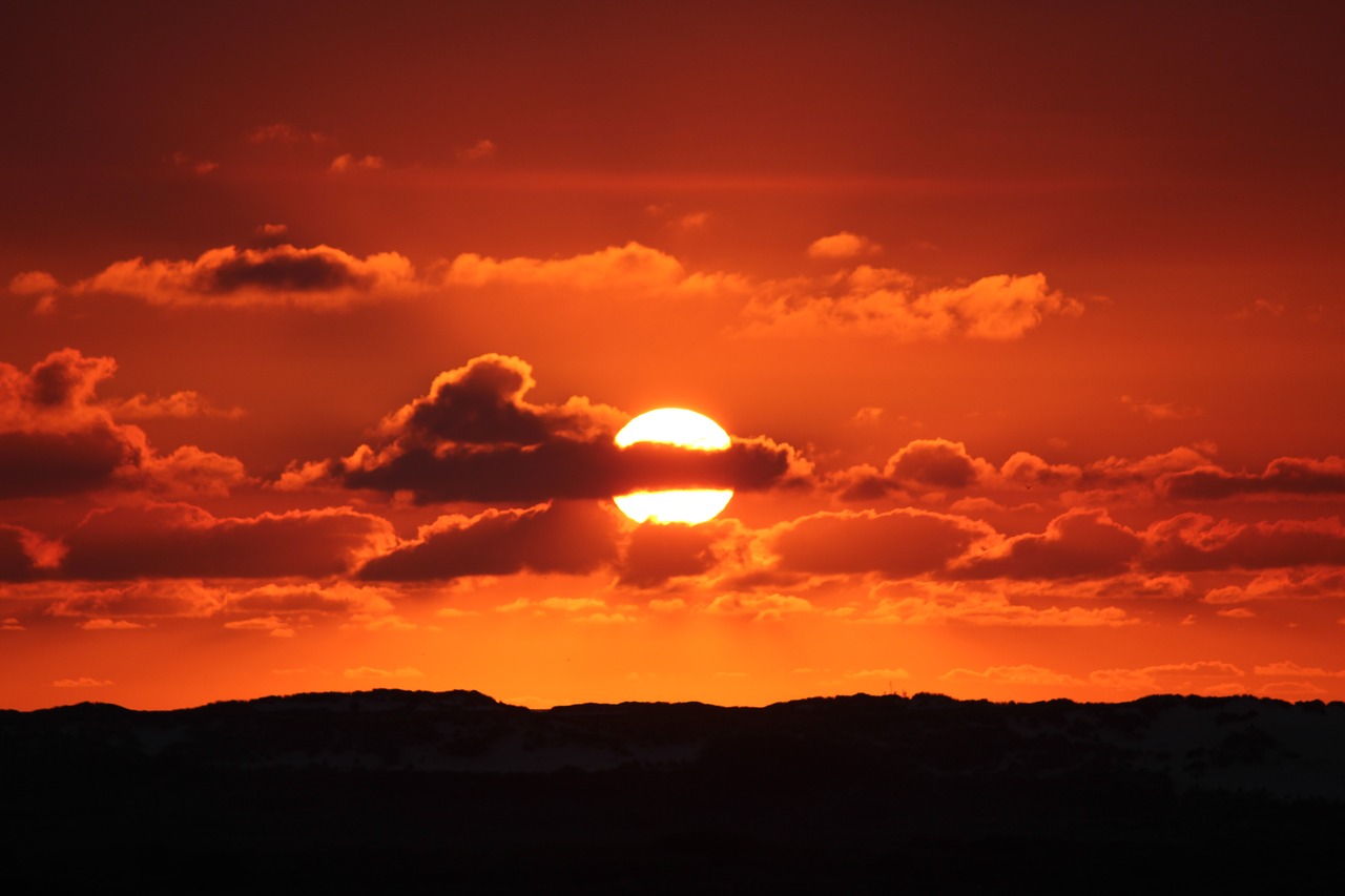 sunset  north sea  evening free photo