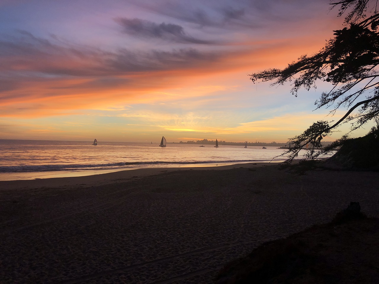 sunset  beach  california free photo