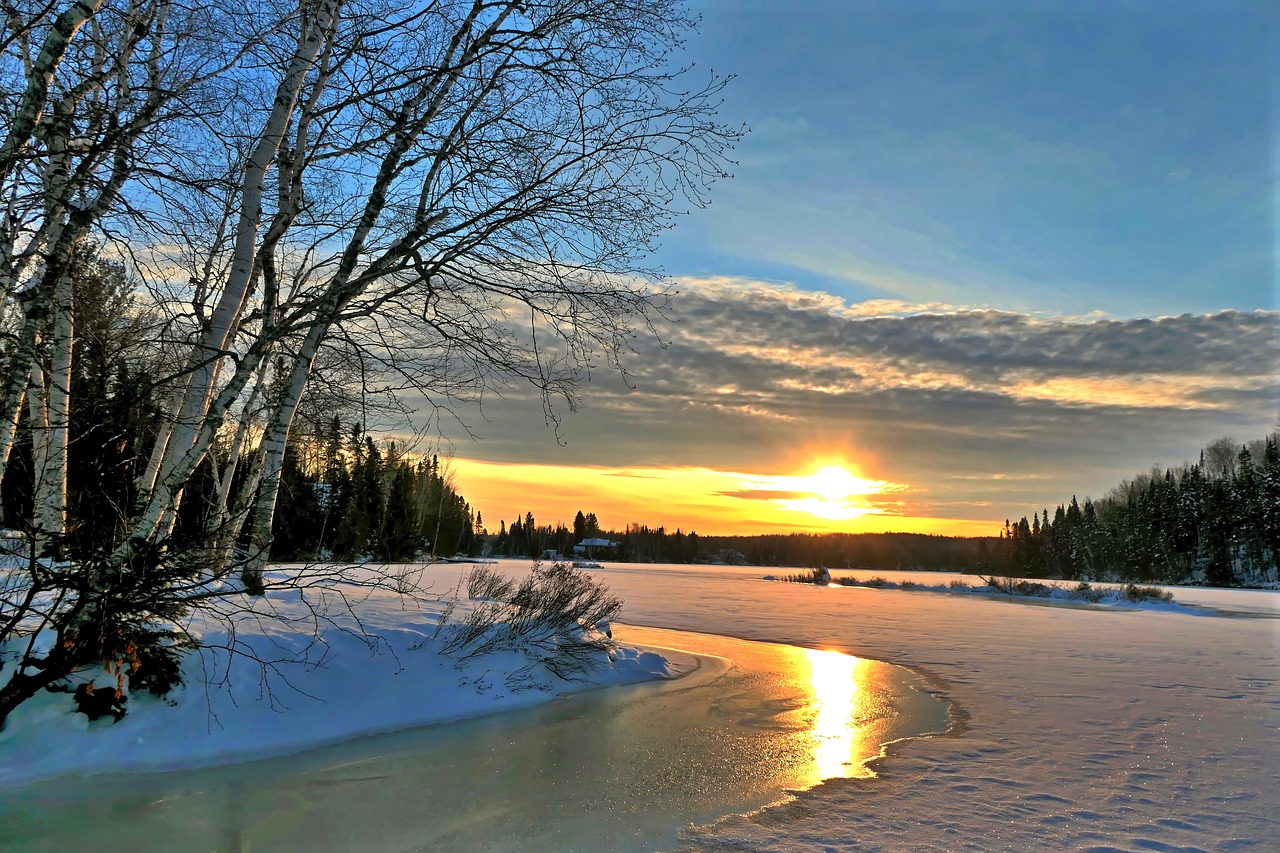 sunset  winter  nature free photo