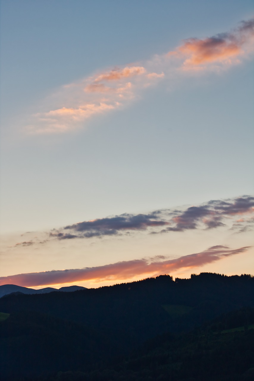 sunset  clouds  mountains free photo