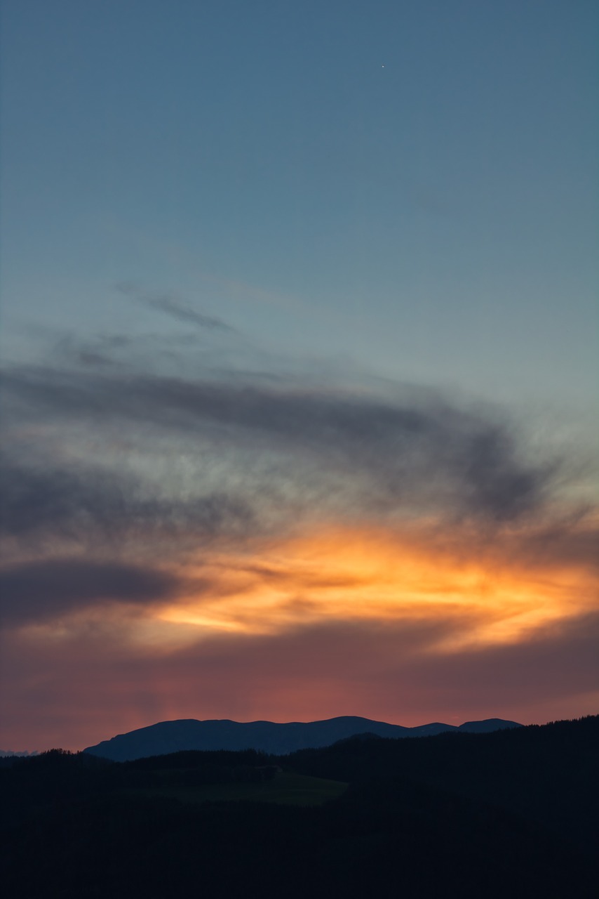 sunset  clouds  mountains free photo