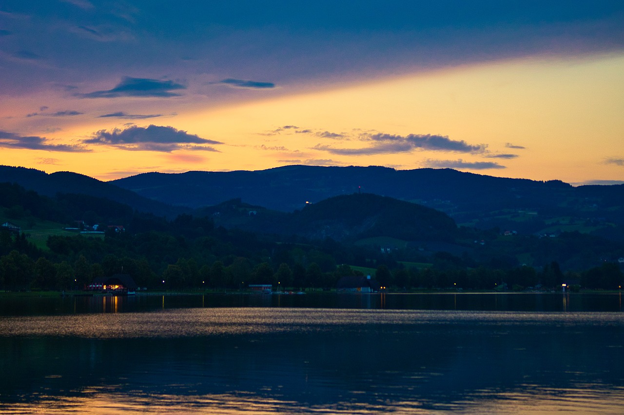 sunset  clouds  mountains free photo