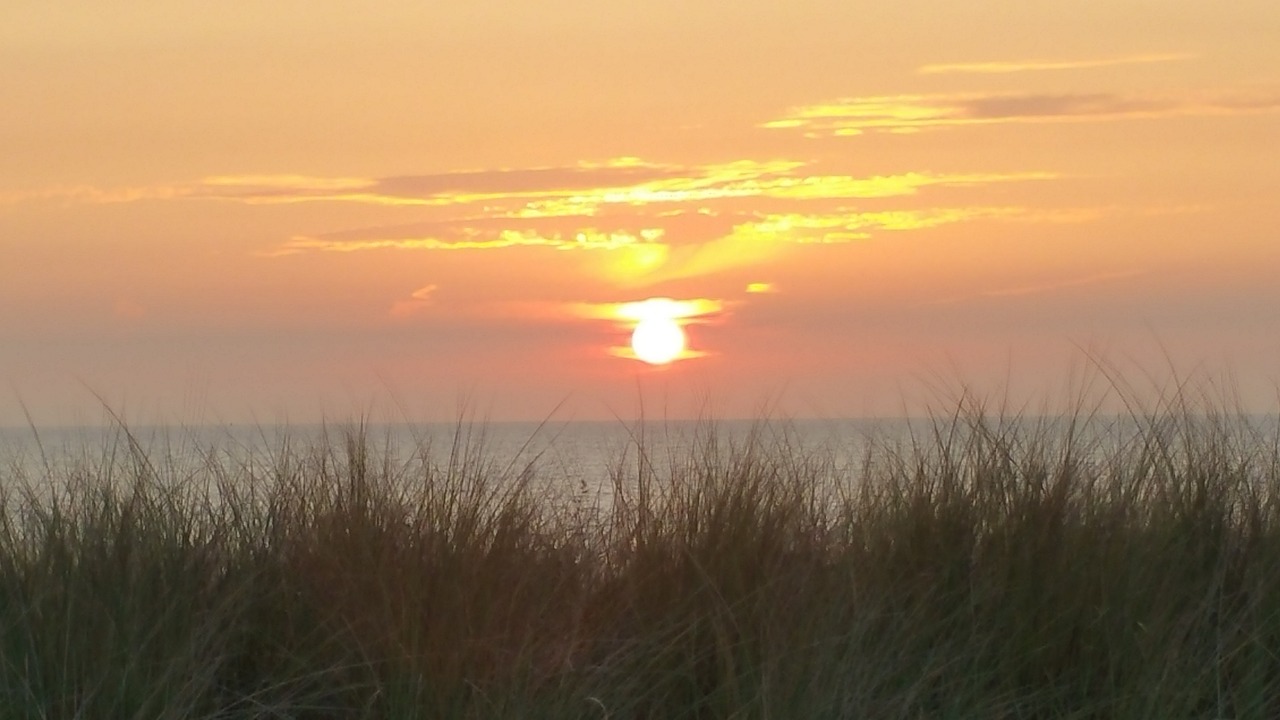 sunset  north sea  evening sky free photo