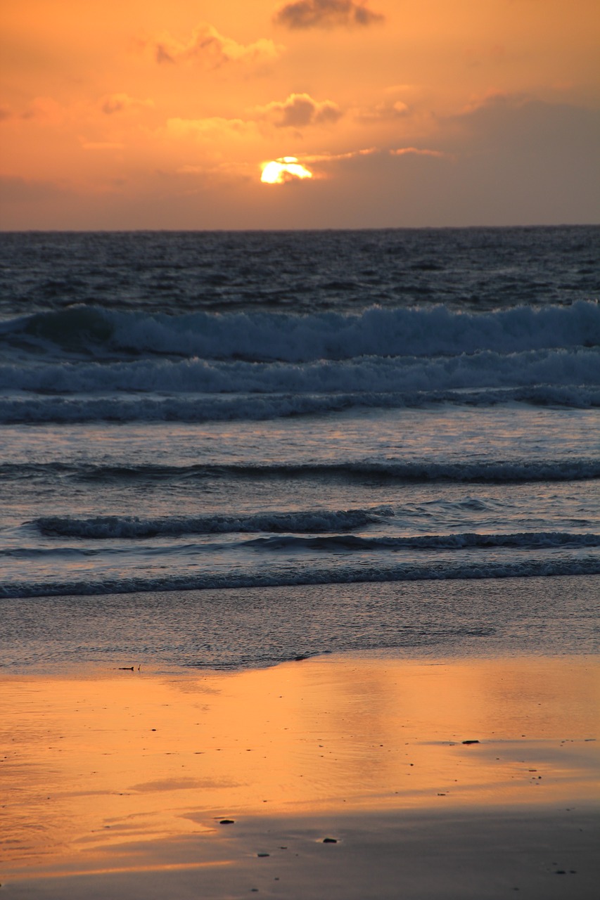 sunset  wales  beach free photo