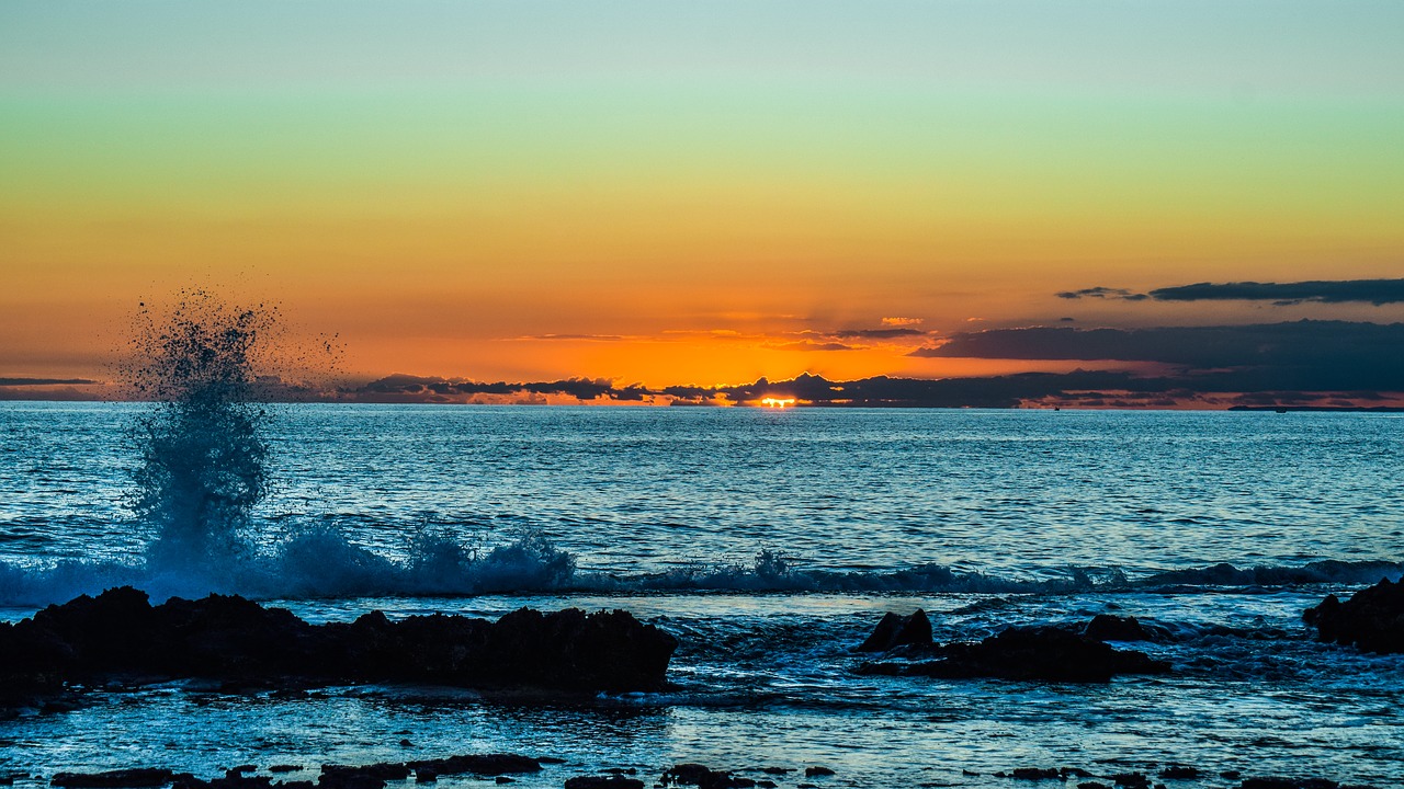 sunset  rocky coast  wave free photo