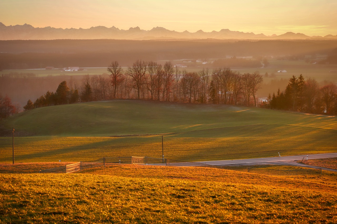 sunset  alpine  landscape free photo