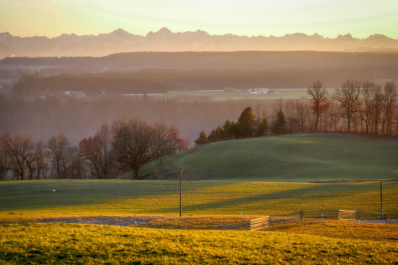 sunset  alpine  landscape free photo