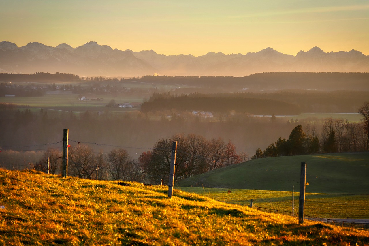 sunset  alpine  landscape free photo