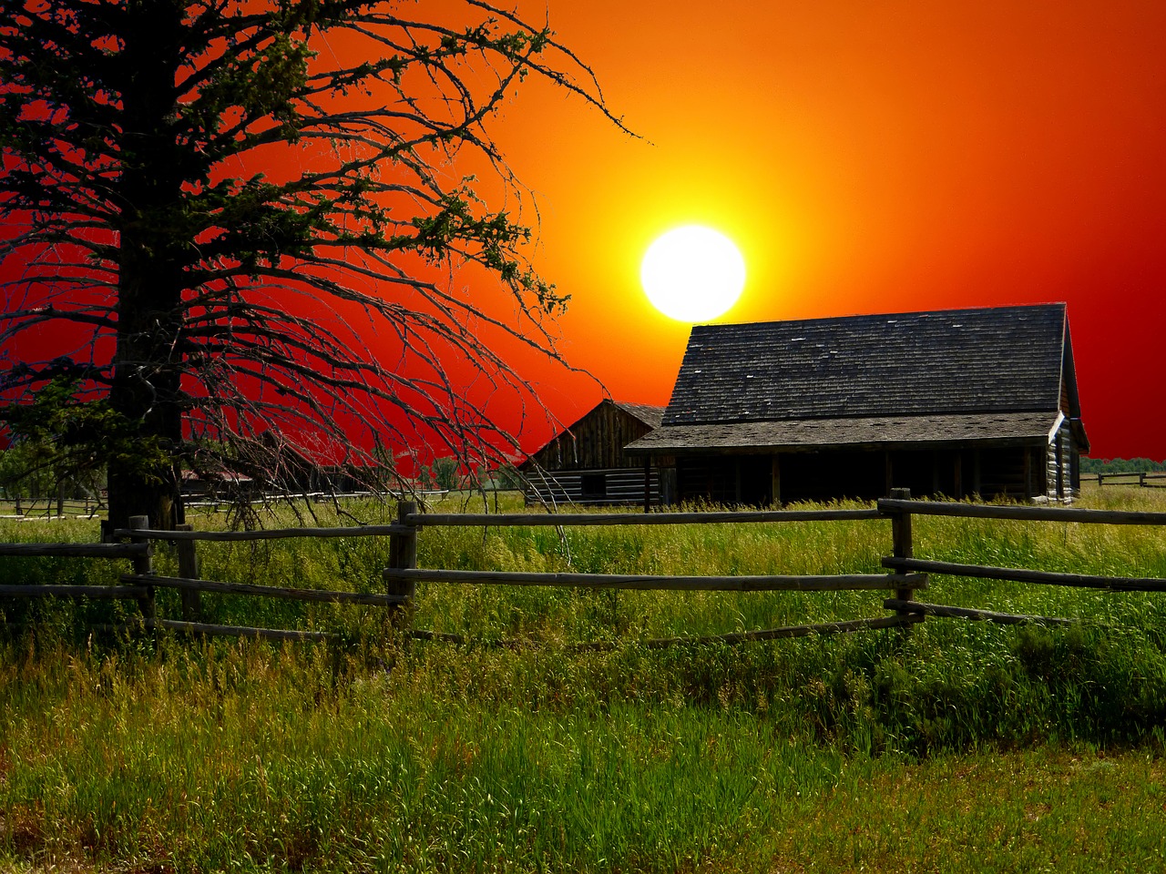 sunset  america  ranch free photo
