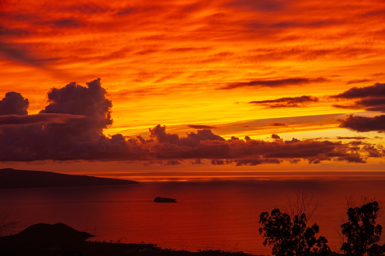 sunset  hawaii  tropicale free photo