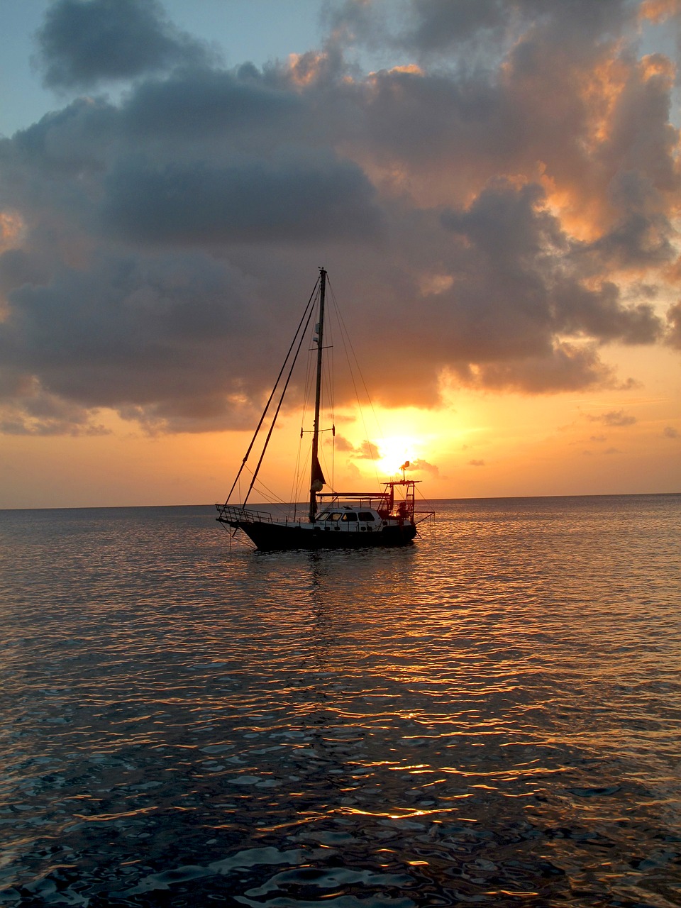 sunset  sailboat  boat free photo