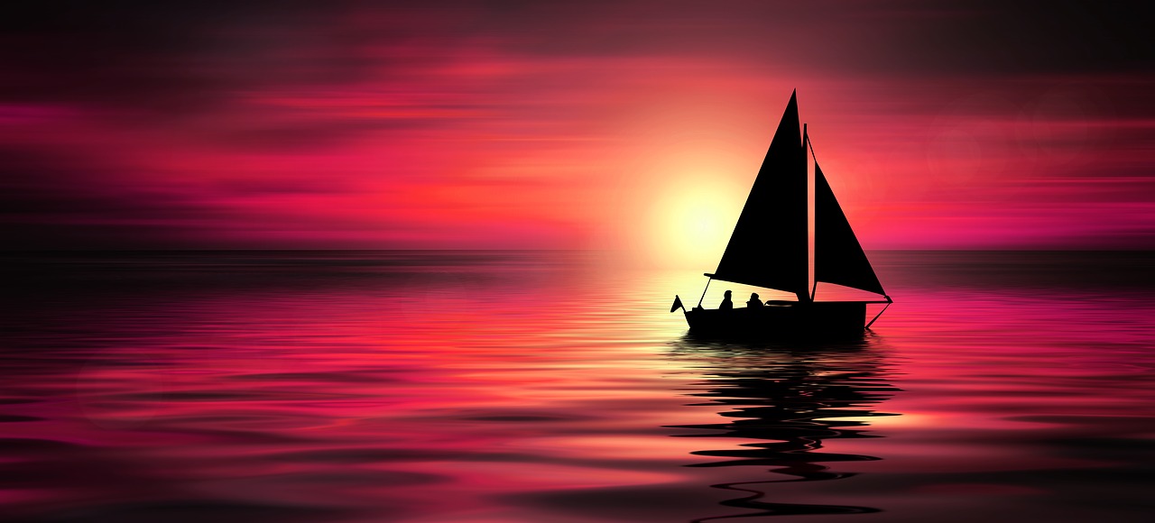 sunset  sea  sailing boat free photo