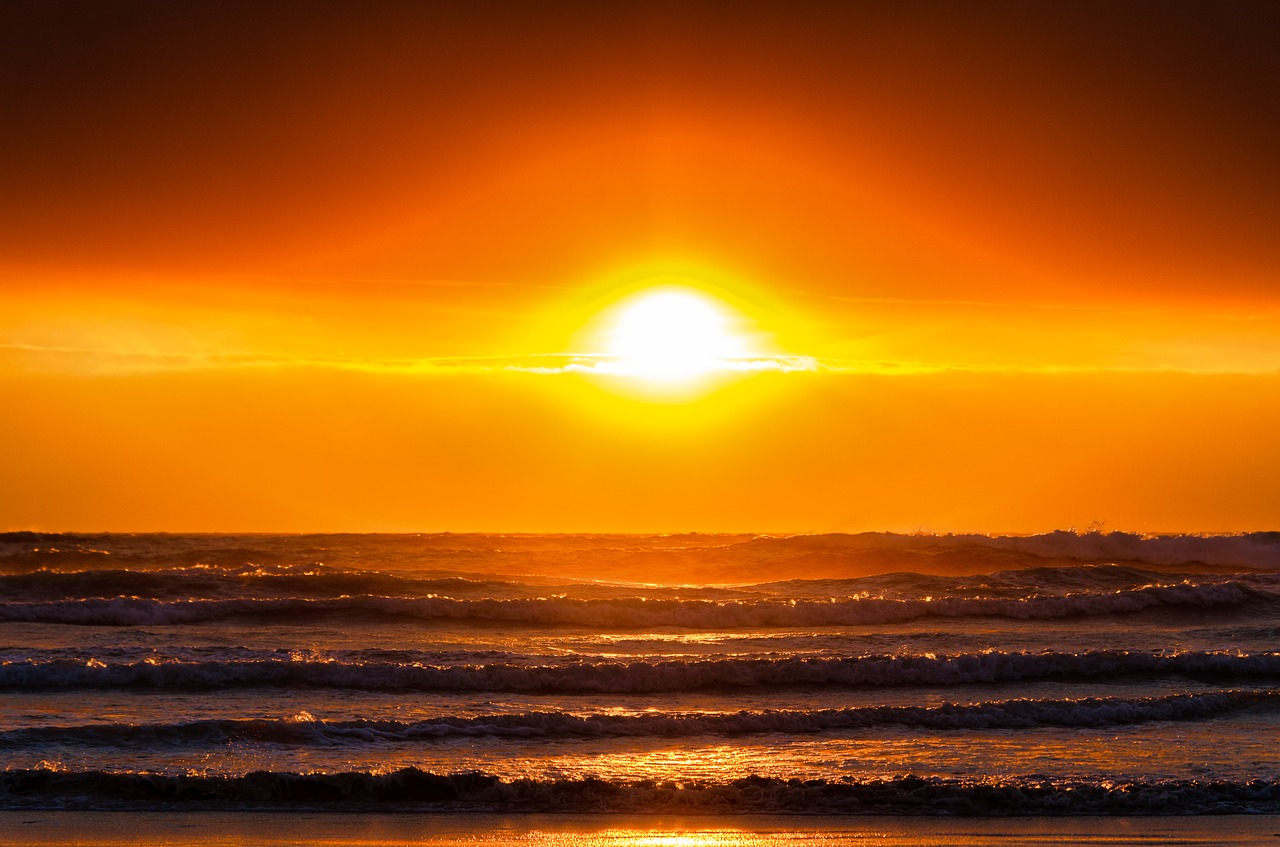 sunset  ocean  clouds free photo