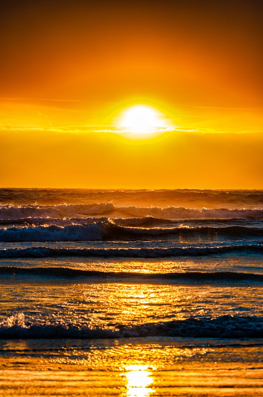 sunset  ocean  clouds free photo