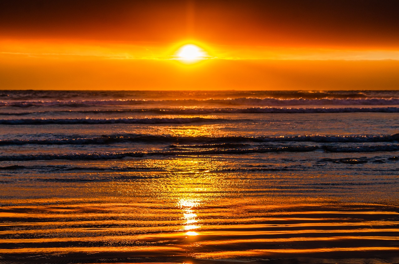 sunset  ocean  clouds free photo