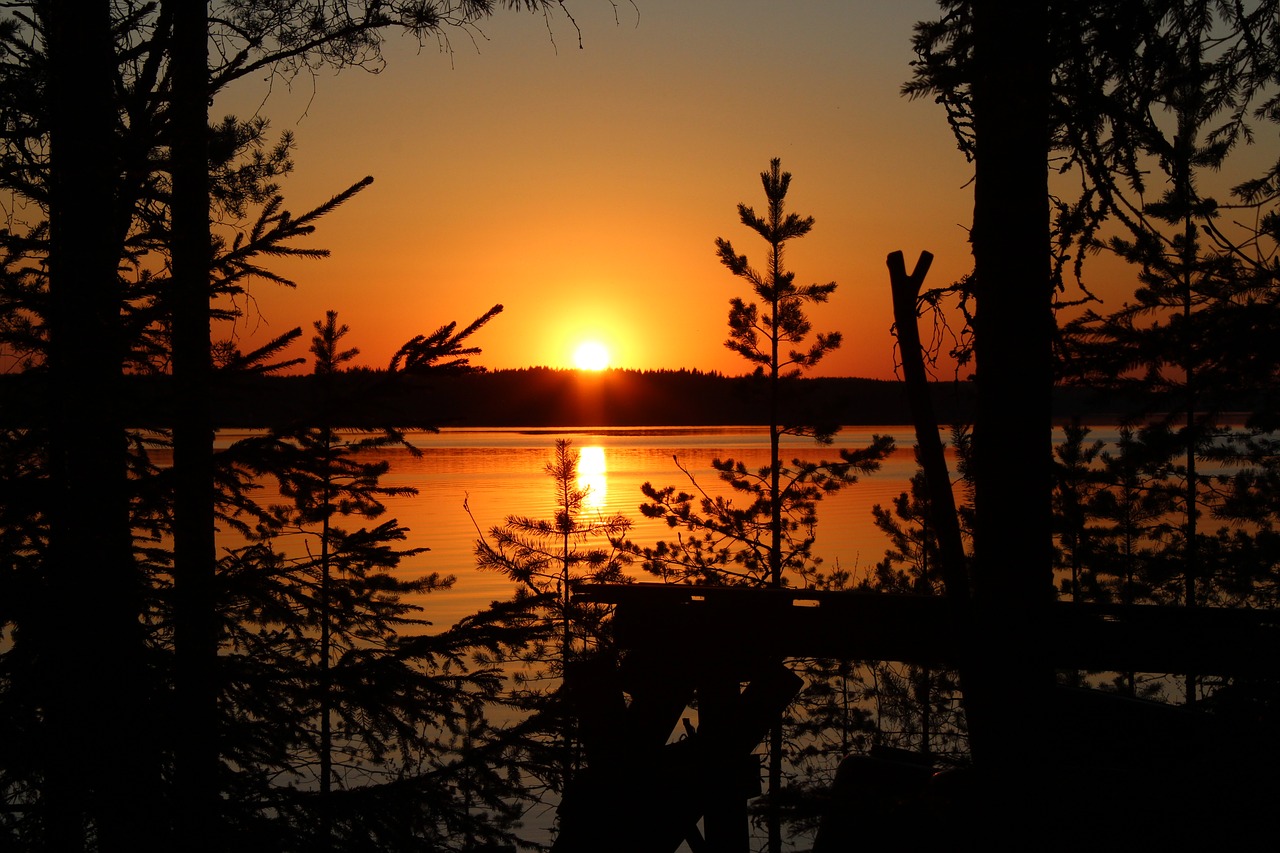 sunset  nature  reflection free photo