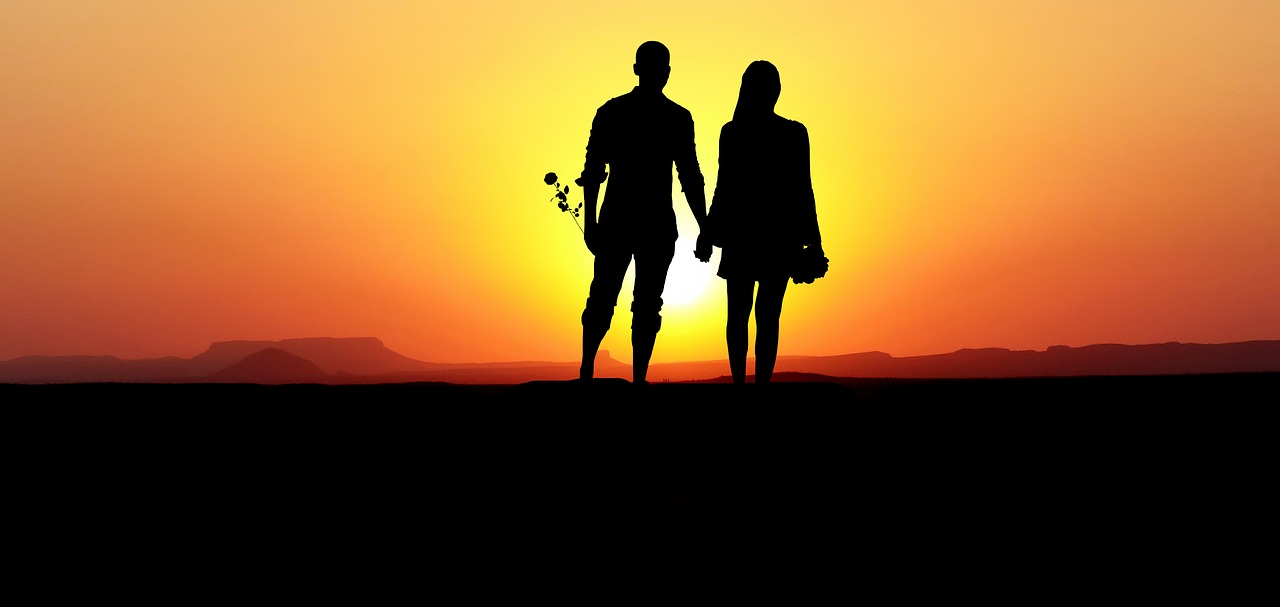 sunset  romance  couple free photo